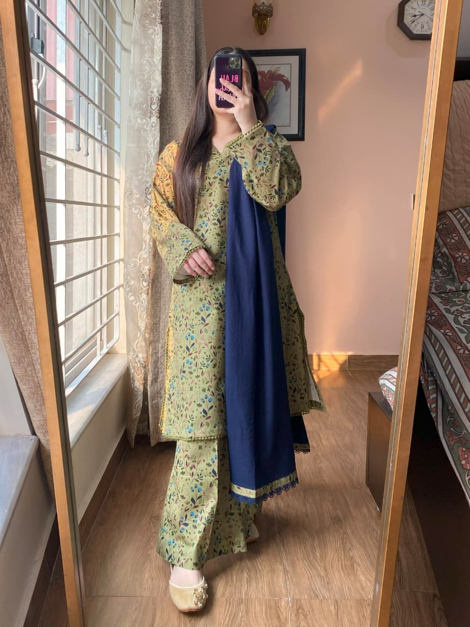 3 Piece - Khaddar Printed Dress
