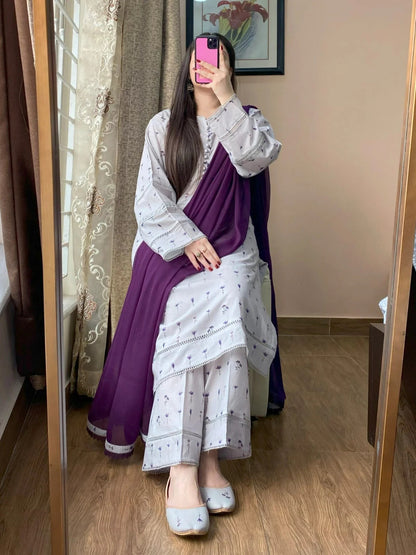 3-PIECE LAWN PRINTED STITCHED SUIT